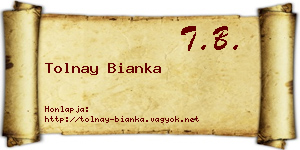 Tolnay Bianka névjegykártya